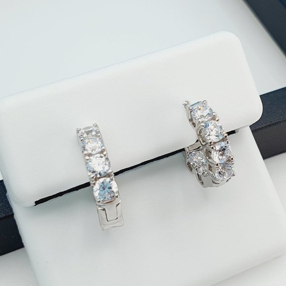 "925 Sterling Silver Cubic Zirconia Earrings, UU1P6A6144 - Picture 2 of 10